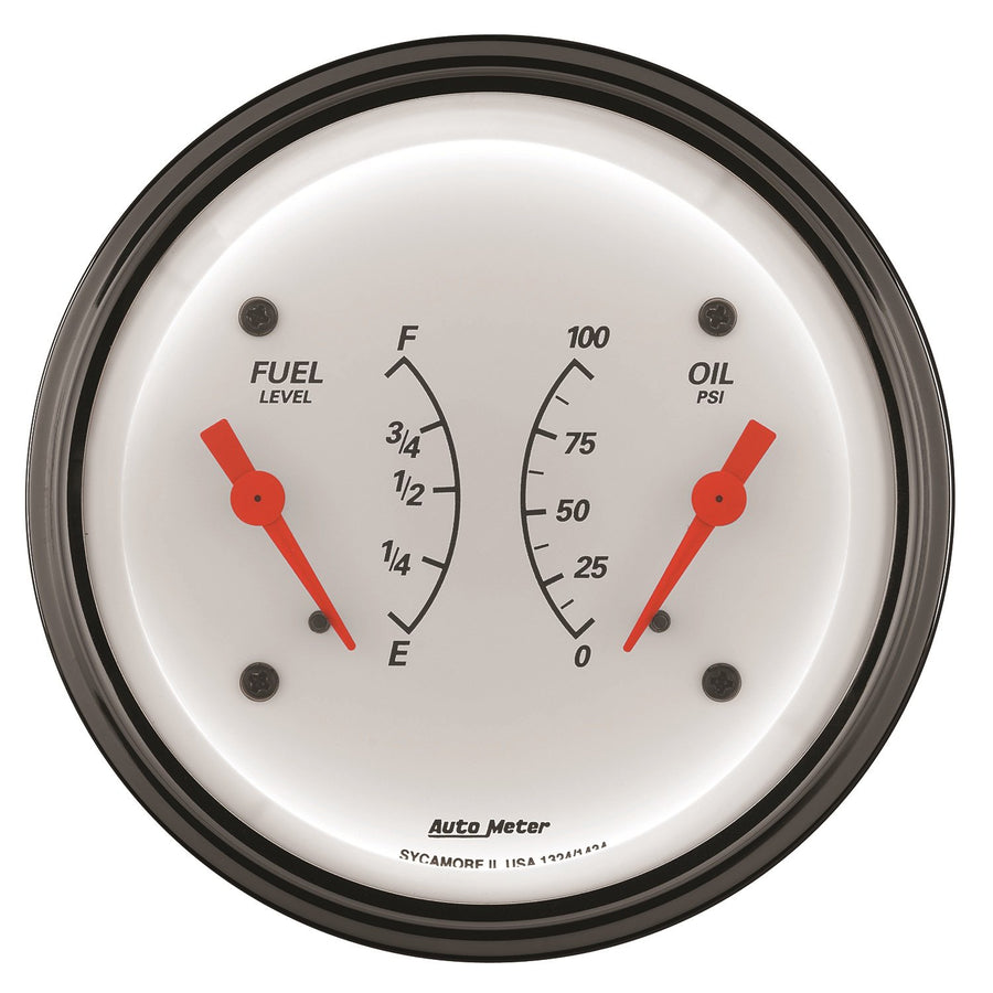 Auto Meter Arctic White Oil/Fuel Dual Gauge 1324