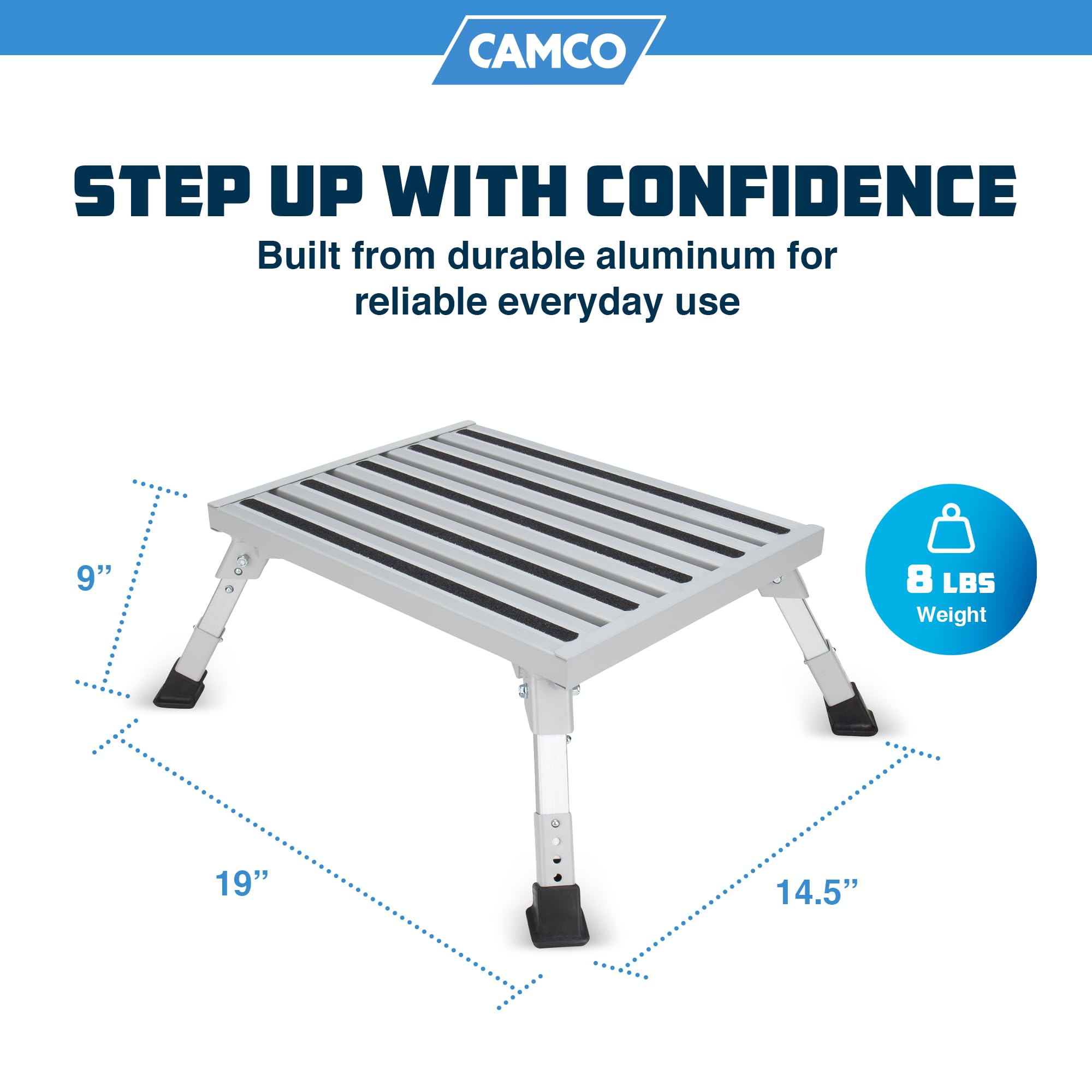 Adjustable Height Camco RV Step Stool (43676)