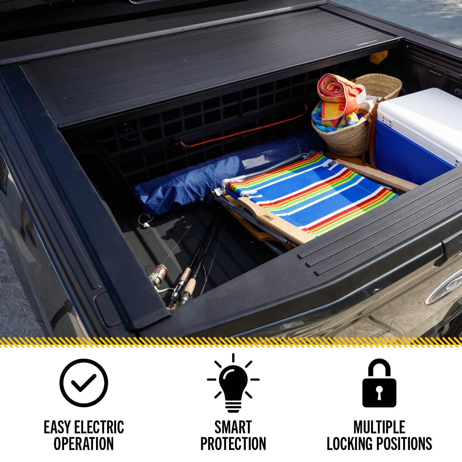 Roll-N-Lock RealTruck E-Series Retractable Truck Bed Tonneau Cover | RC570E | Fits 2007 - 2021 Toyota Tundra (w/o OE track system or Trail Edition) 5' 7" Bed (66.7")