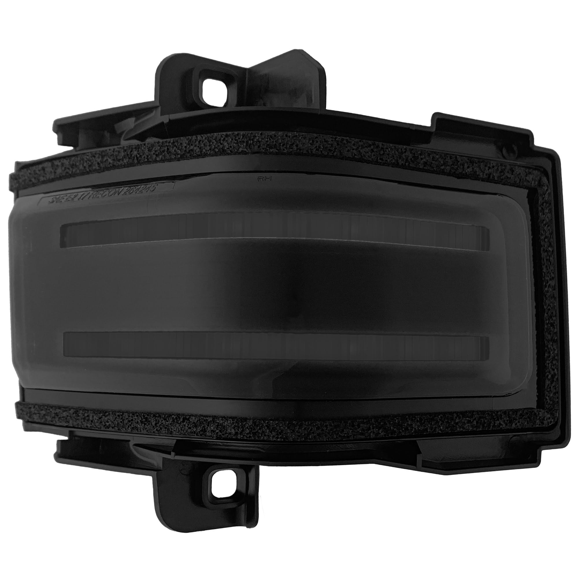 RECON - Smoked Side Mirror Lenses Fits Ford 17-22 Super Duty (F250, F350, F450) with LED White Running Lights, Spotlight, Scanning Amber Turn Signals - Smoked Lens