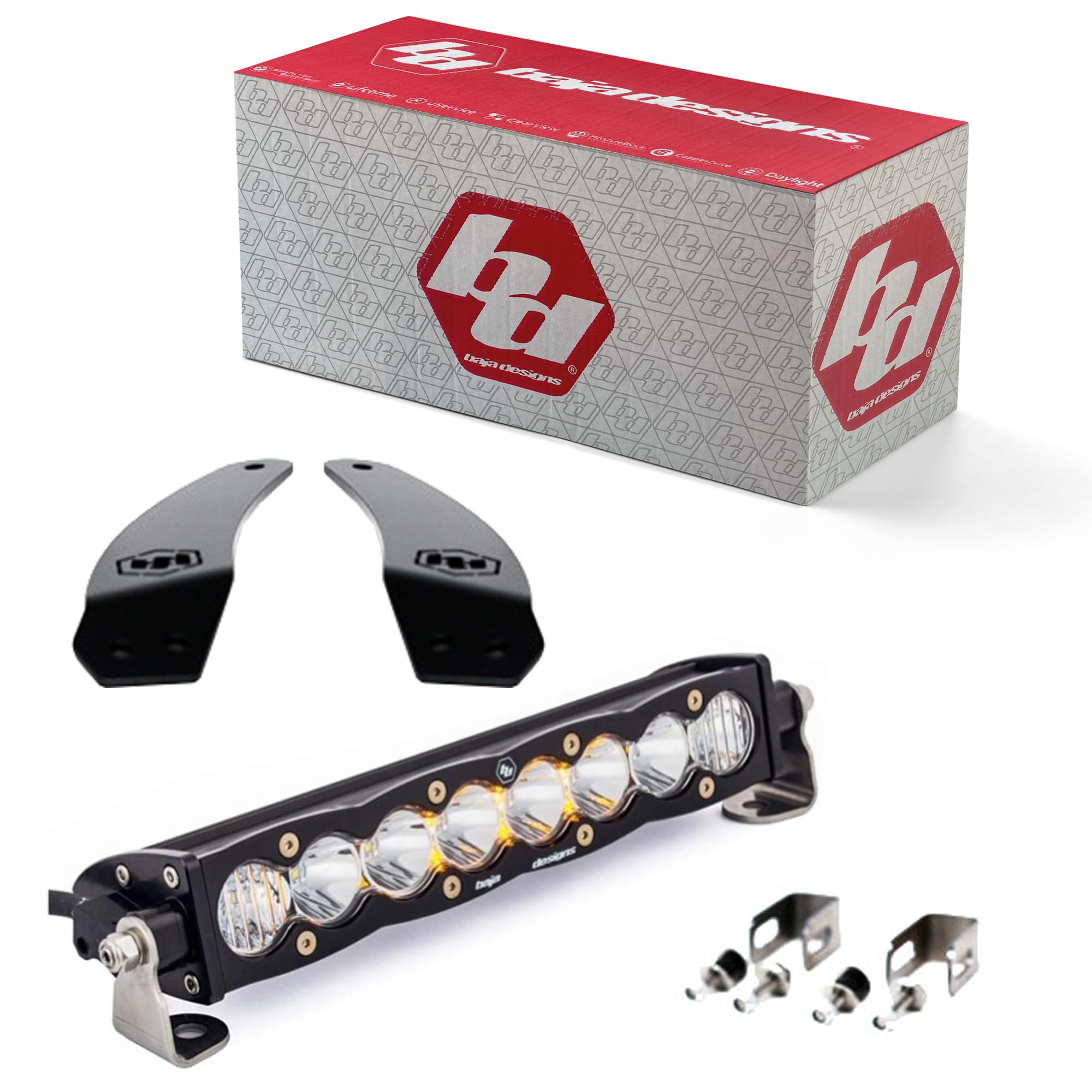 Grille Mounted Baja Designs S8 10" 56W Driving/Combo Beam LED Light Bar Kit