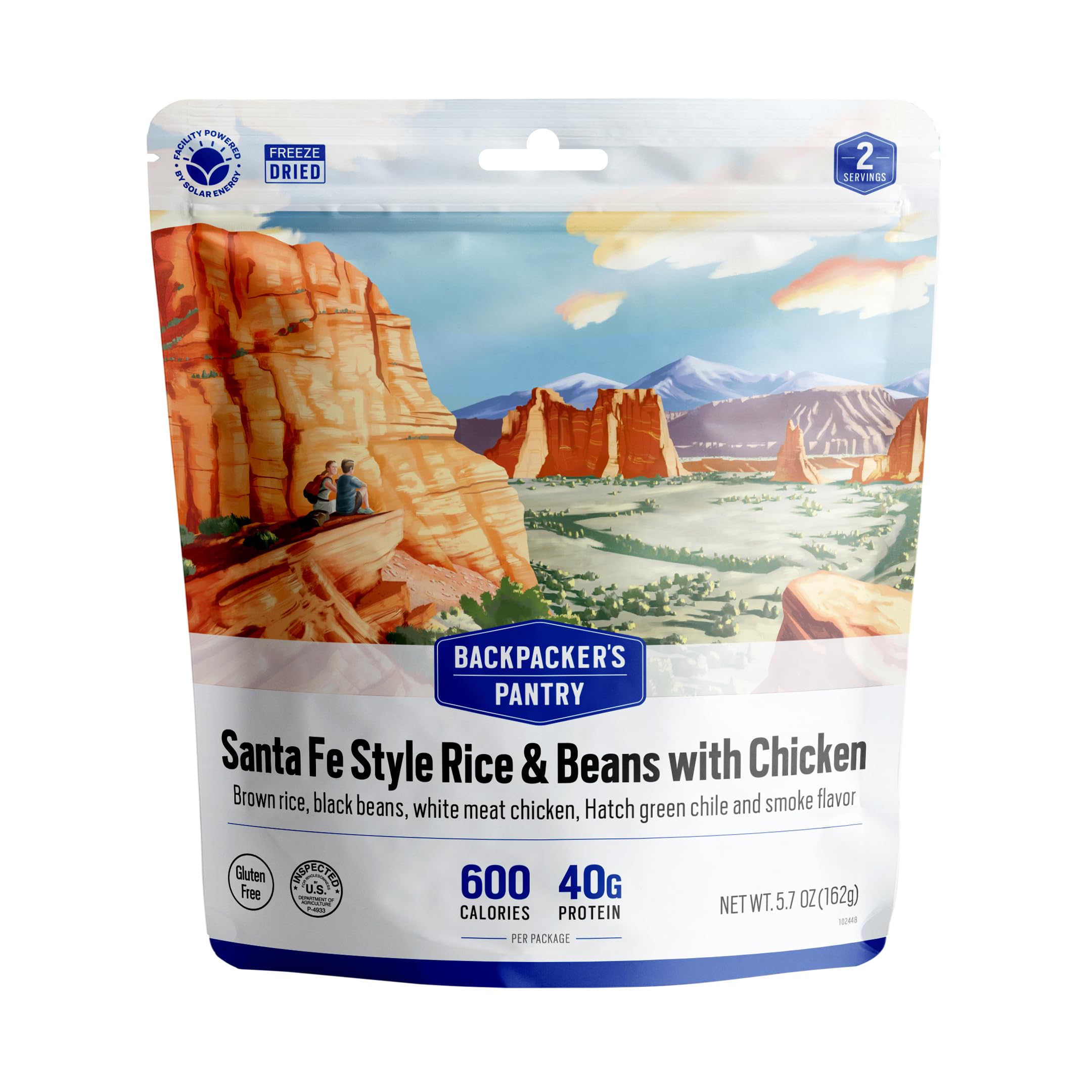 Santa Fe Rice & Beans with Chicken Backpacker's Pantry | Freeze Dried Backpacking & Camping Food, 1 Count