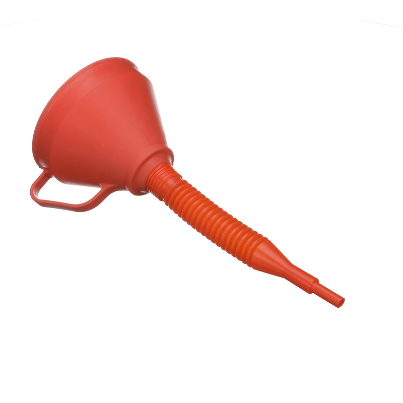 Marine Non-Splashing Filter Funnel Attwood 14580-1 with Handle and Long Flexible Nozzle, Red Finish