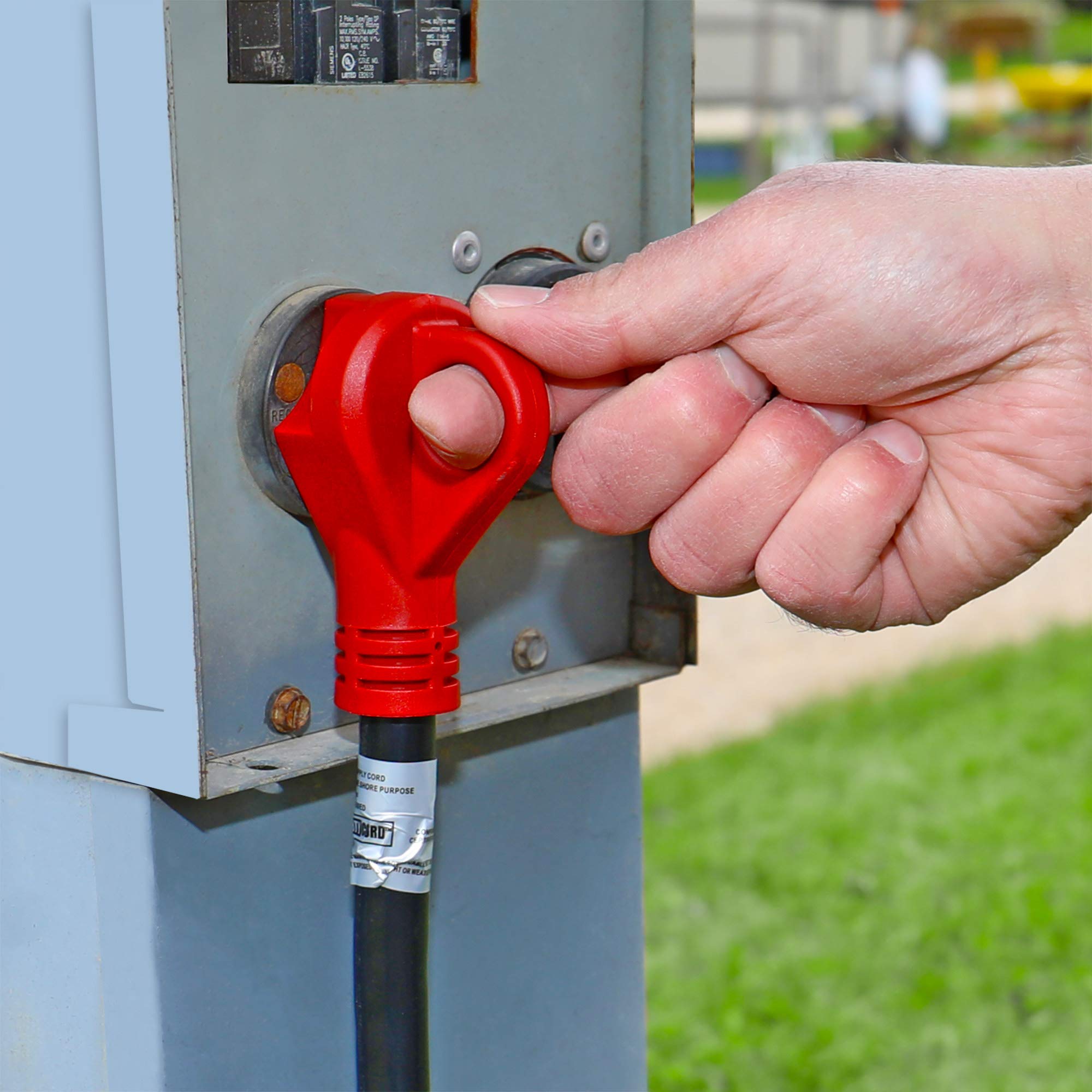 Mighty Cord Valterra RV 30-Amp 90-Degree Detachable Power Cord, 25-Foot Cord for RV, Red