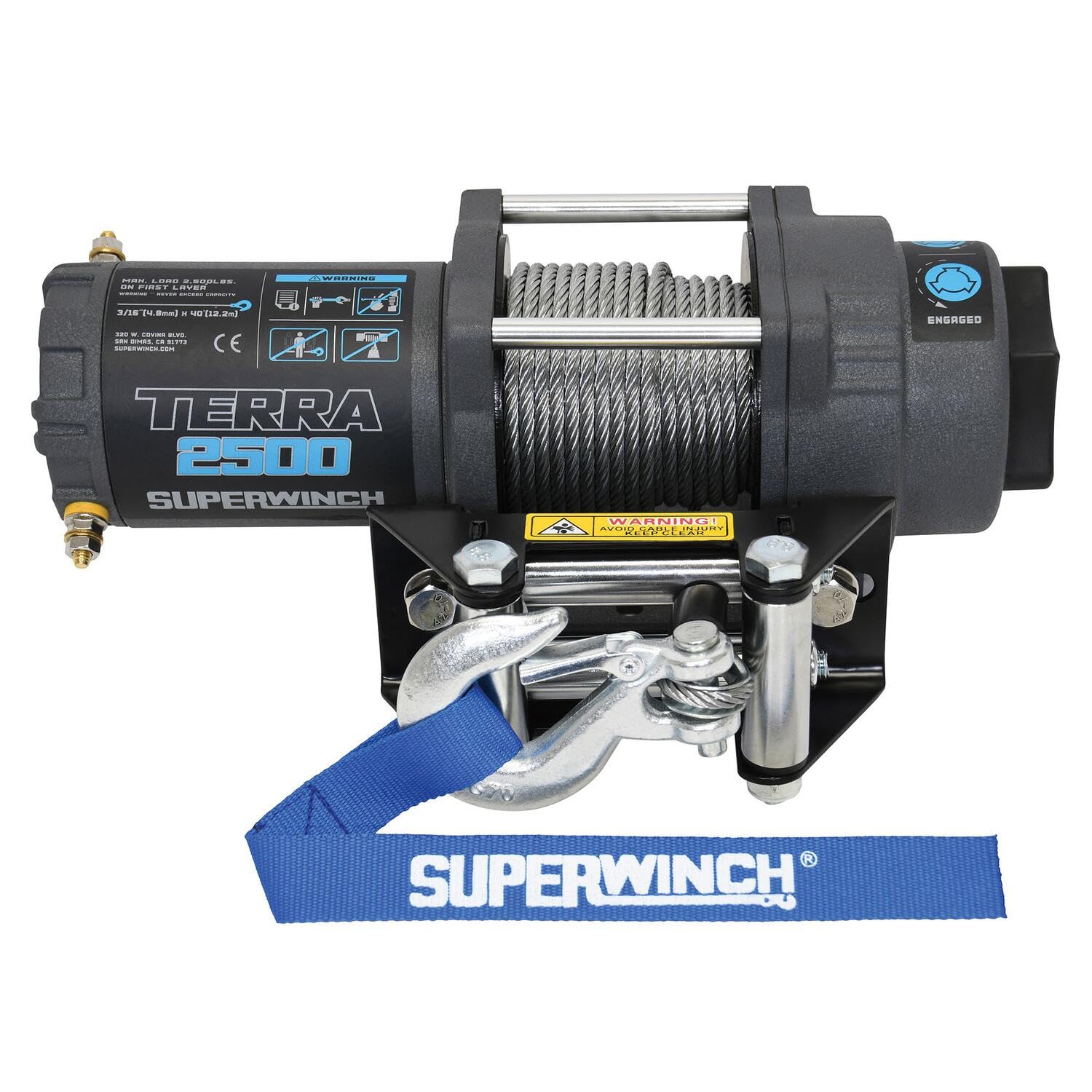 Winch Roller Fairlead 2500 lbs 40ft Steel Rope