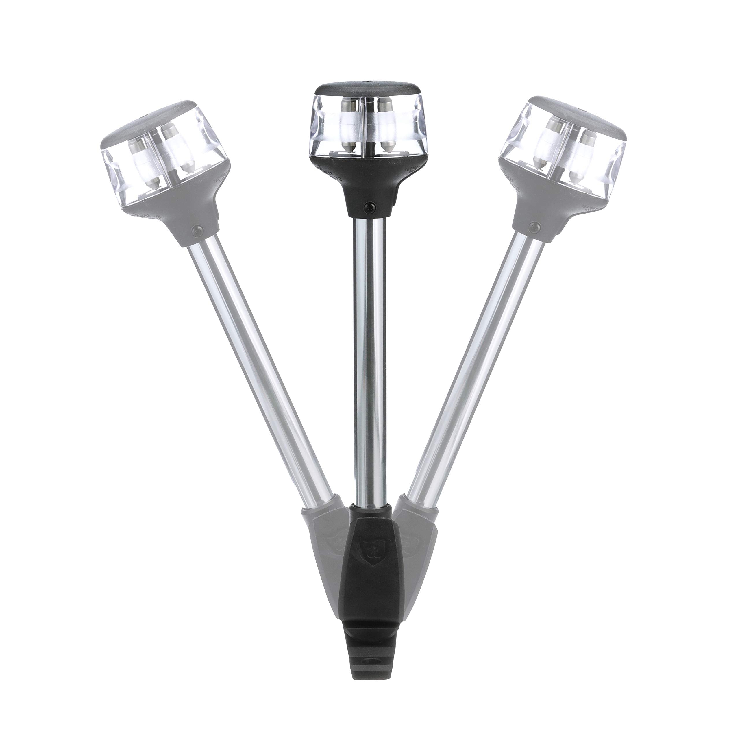 Attwood Fold Down 7201-P-7 Incandescent Anchor/Masthead Navigation Light, Black Base, 12-Inch