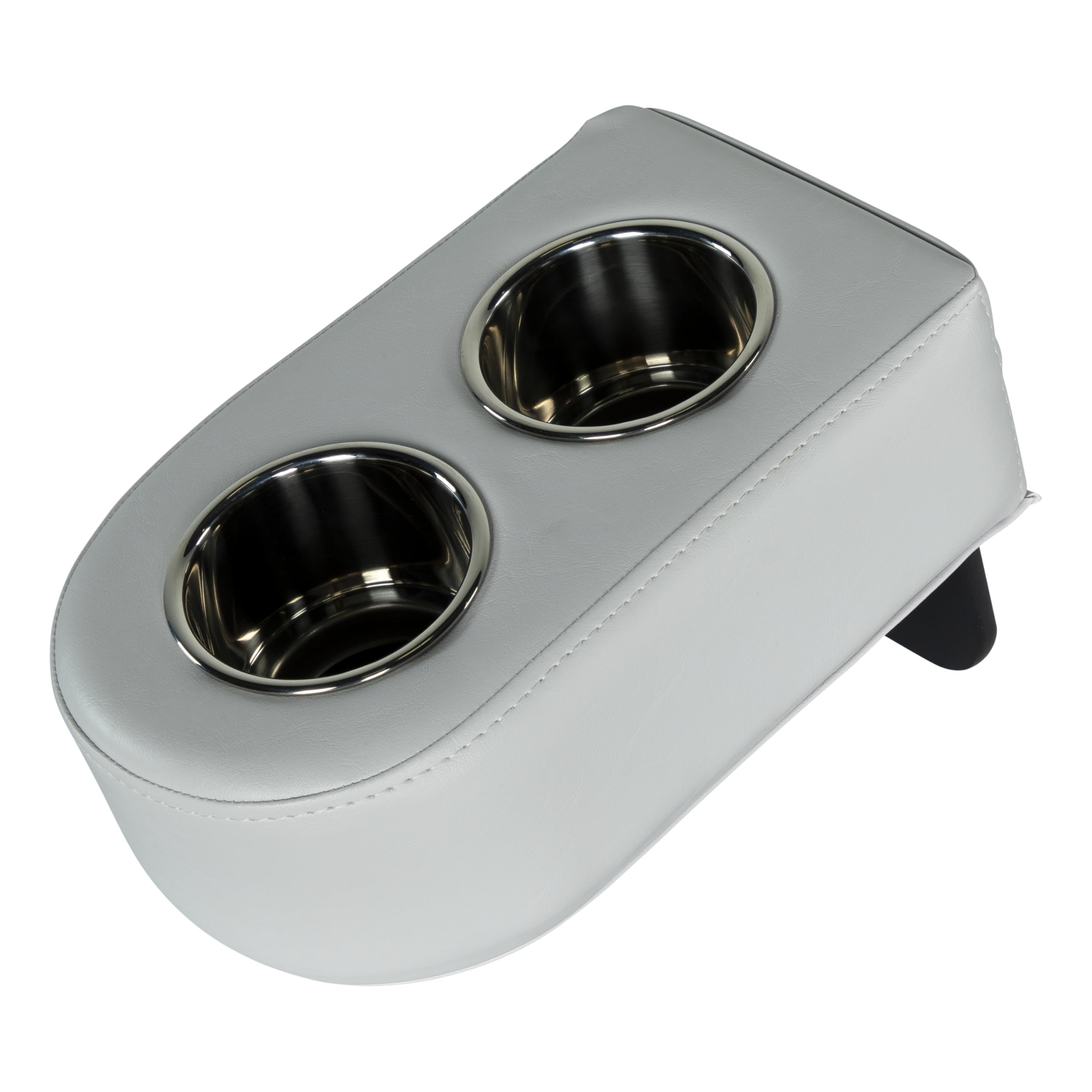 Lippert Pontoon Cup Holders, Sunset Collection, Portable, Durable Marine Grade Construction, Holds Two Beverages, Durable Vinyl, Stainless Steel, 13.5" L x 6.5" W x 5.5" H - 2024049110
