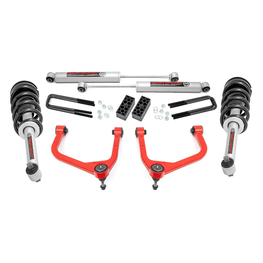 3.5" Rough Country Lift Kit w/N3 Struts for 2019-2024 GMC Sierra 1500-22631RED