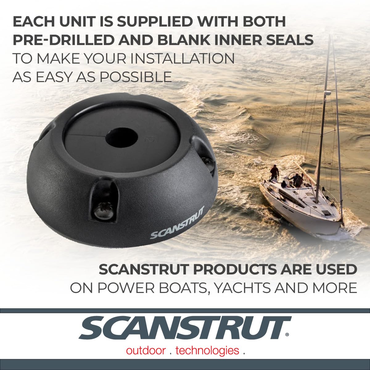 Cable Seal Scanstrut DS40-P-BLK for Connectors Up to 40mm, Cables 12-15mm - Black