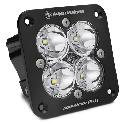 Baja Designs Flush Mount Squadron Pro Black LED Light Pod (Spot; Clear)