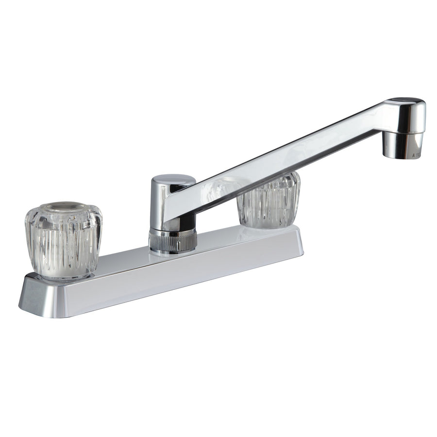 Dura Faucet RV Kitchen Sink Faucet DF-PK600A-CP with Crystal Acrylic Knobs (Chrome)