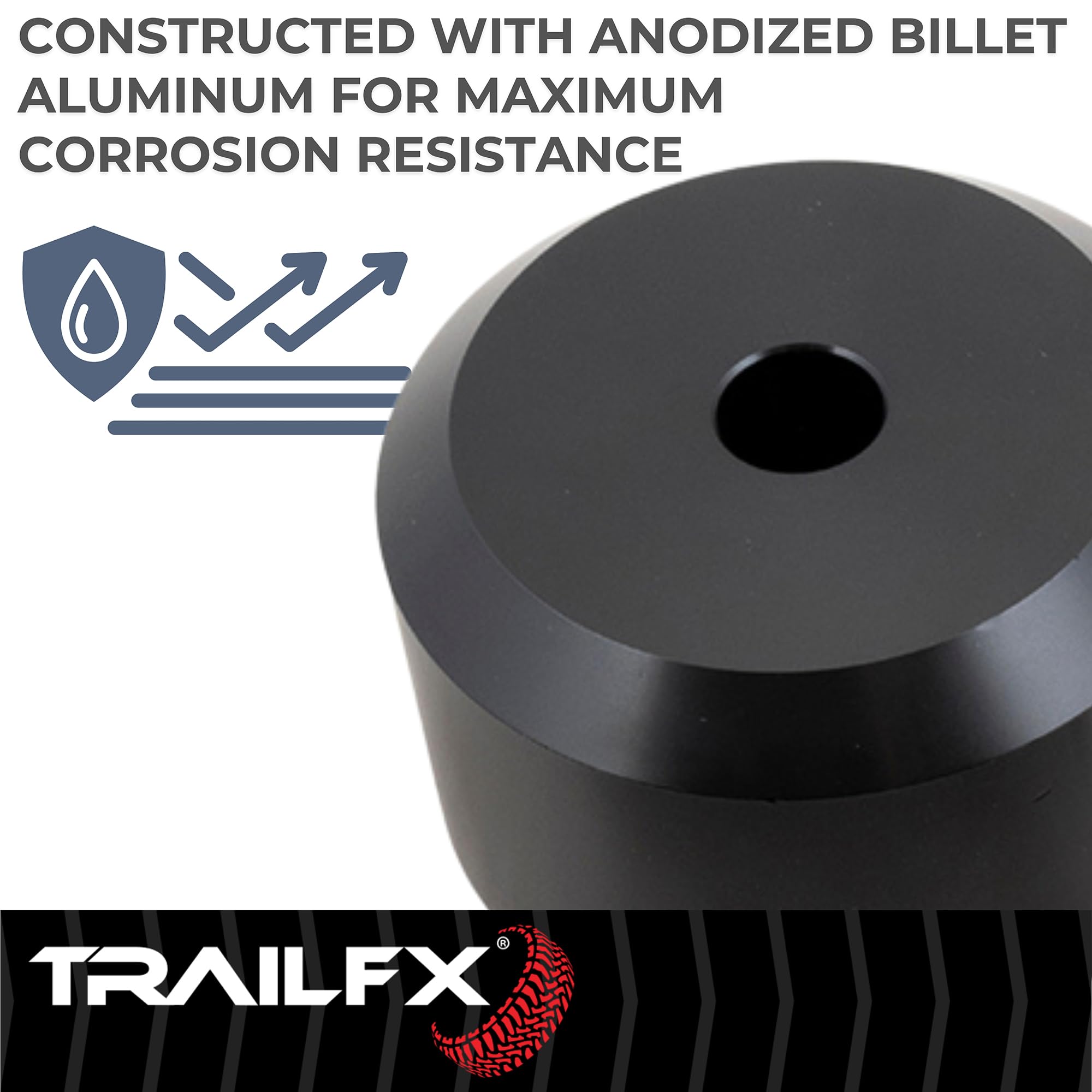 TrailFX Leveling Kit F-250 Super Duty and F-350 Super Duty Fits Four Wheel Drive 2017-2024 Coil Spring 2 Inch Spacers Anodized Aluminum Includes Installation Hardware TrailFX F20LL4