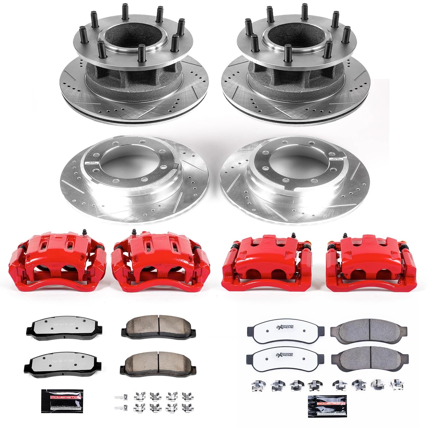 Brake Kit Power Stop KC5517-36 with Caliper (Front and Rear Truck Tow), 1 Pack For Ford F-350 Super Duty 2010-2011 [Model Specific]