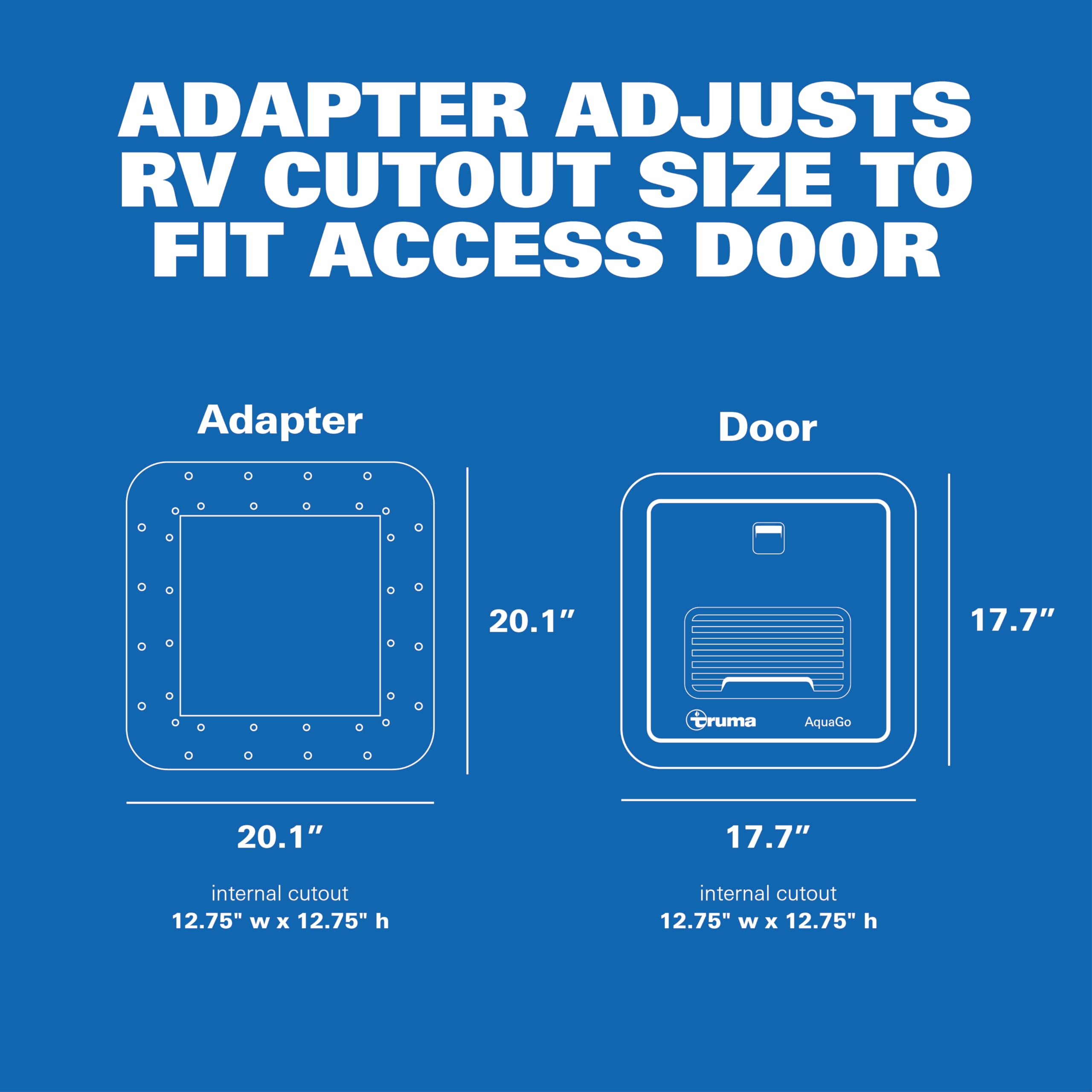 Truma Access Door AquaGo Kit Black Adapter