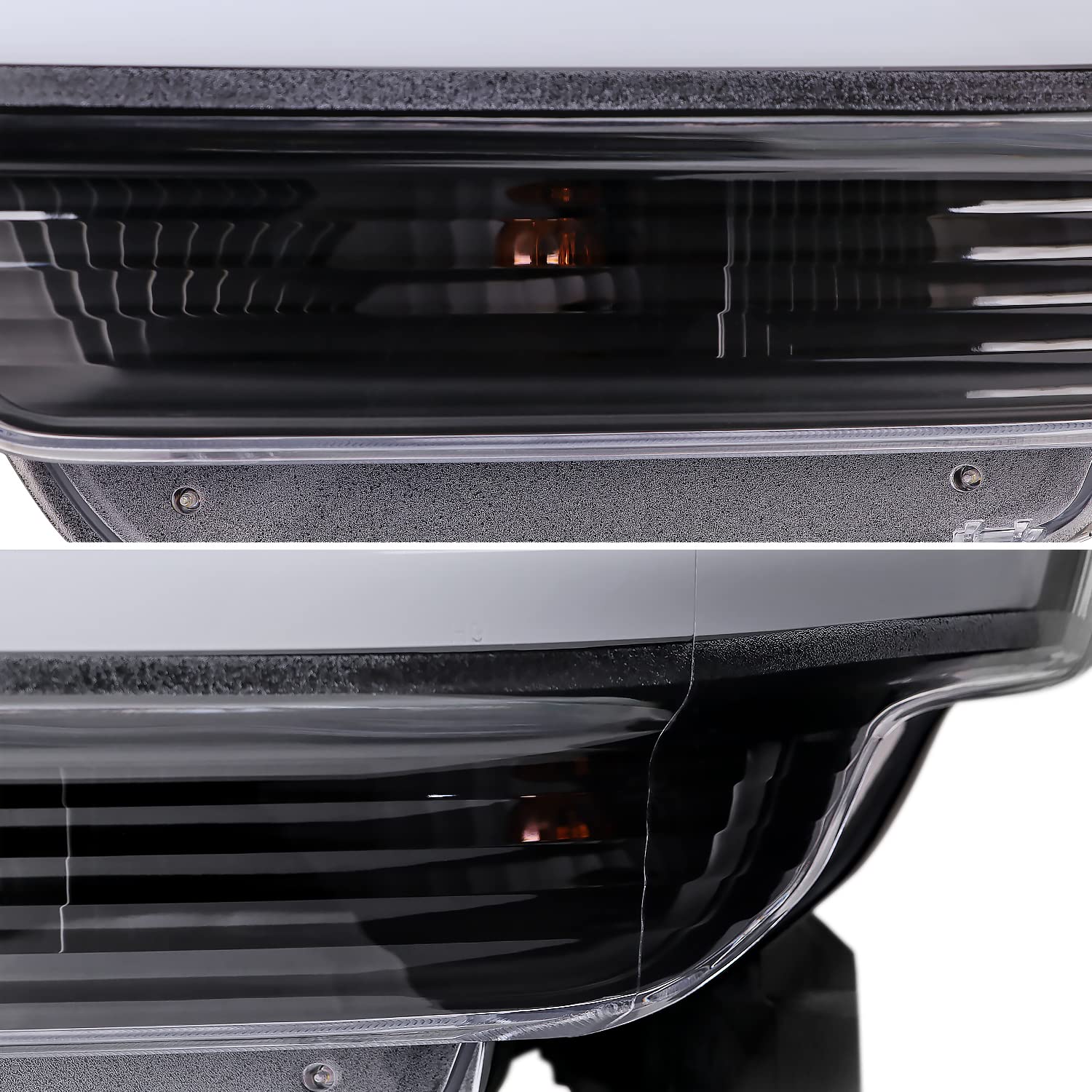 Black Projector Headlights w/LED Bar SPEC-D TUNING Compatible with 2019-2024 Dodge Ram 2500, 3500, 4500, Left + Right Pair Headlamps Assembly