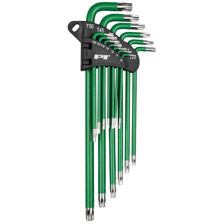 W80200 Performance Tool 13 Pc. Long Arm Star Key Set - For Star and Star Security Fasteners, Powder-Coated, Storage Organizer, Long Reach, Green