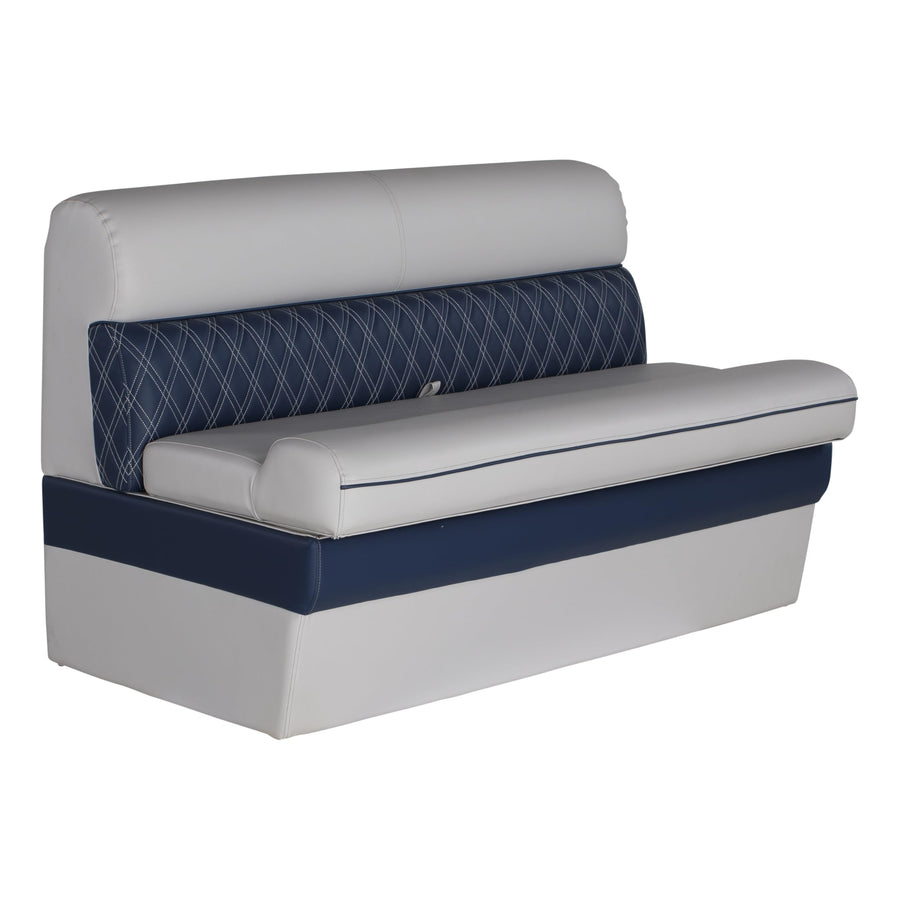Lippert 48" Straight Sunset Collection Pontoon Bench Seat, Contoured Foam Cushioning, Durable Marine-Grade Vinyl, Built-In Dry Storage, Poly Frame, 48"L x 28"W x 30"H - 2024021395