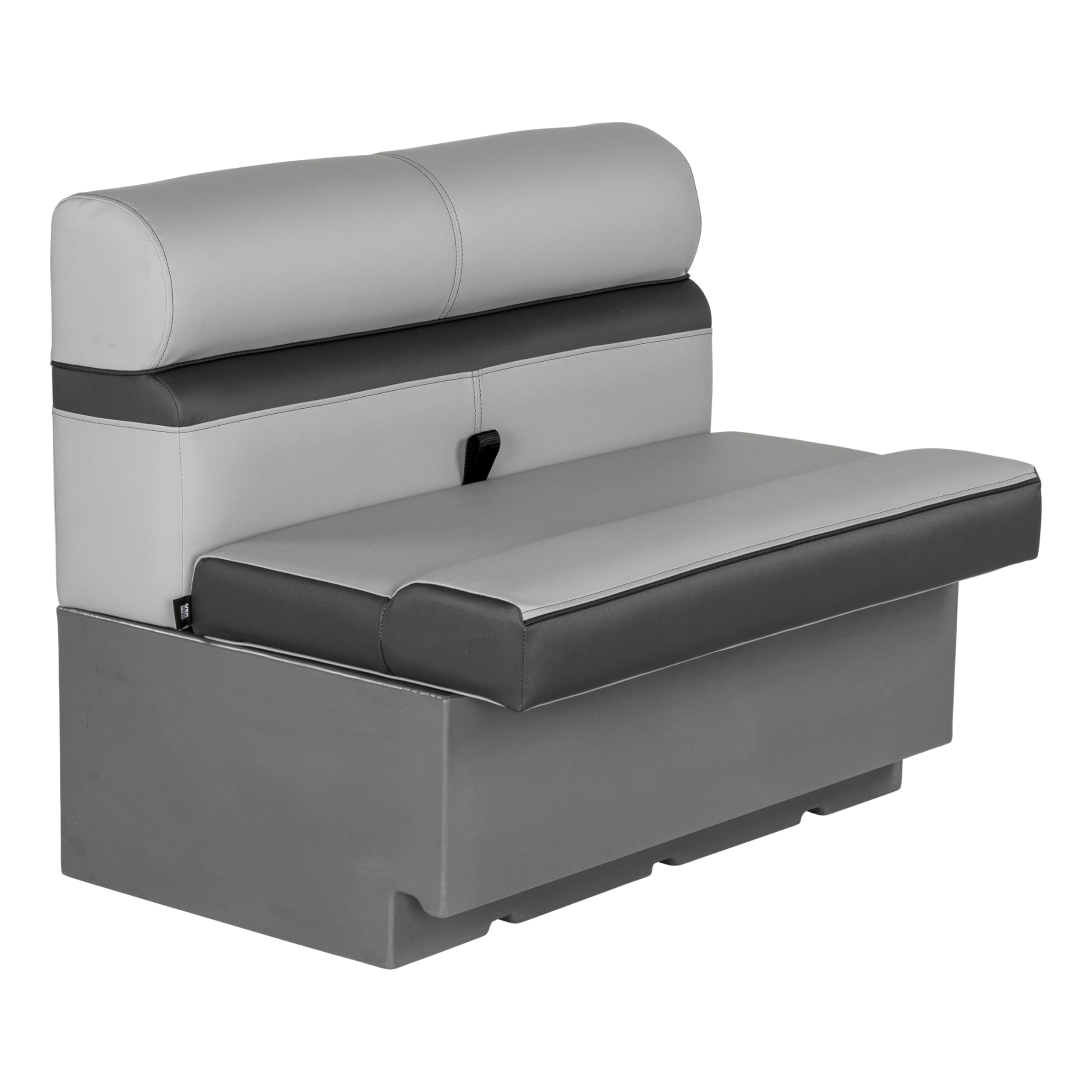 Rockport Series Lippert 36" Straight Pontoon Bench Seat, Measures 36" L x 26" W x 30" H, Marine-Grade Vinyl, High-Density Foam, Easy Installation, Fits Most Pontoons, River Rock – 20221094084