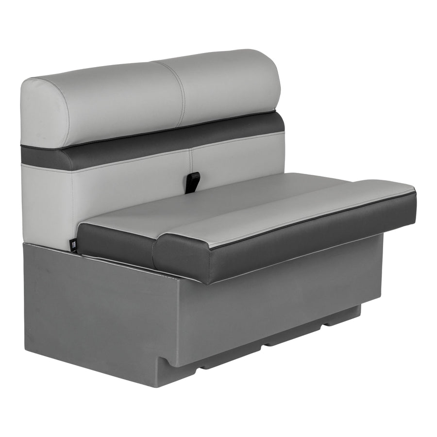 Rockport Series Lippert 36" Straight Pontoon Bench Seat, Measures 36" L x 26" W x 30" H, Marine-Grade Vinyl, High-Density Foam, Easy Installation, Fits Most Pontoons, River Rock – 20221094084
