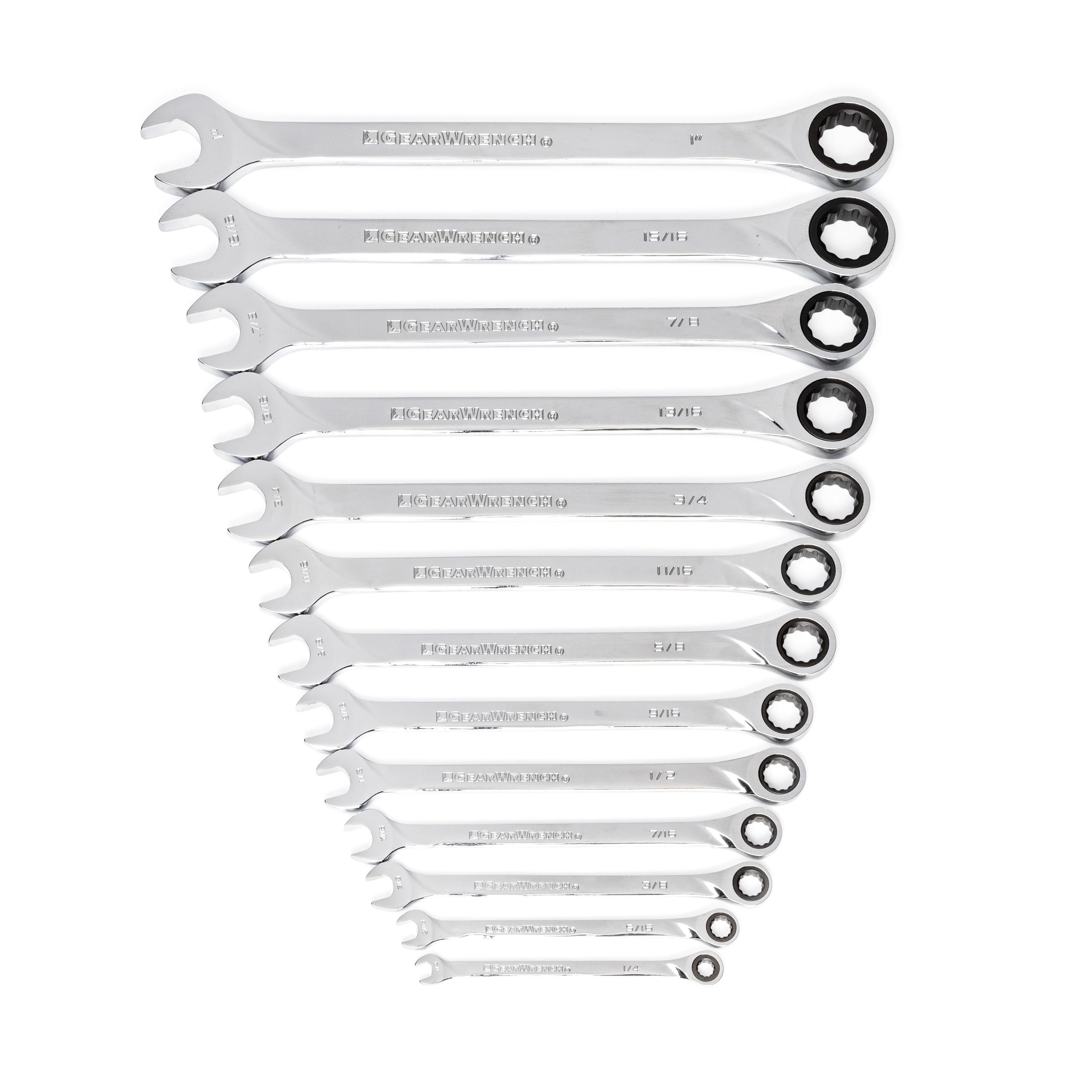 XL GEARWRENCH Ratcheting Combination SAE Wrench Set 13 Pc., 12 Point - 85199