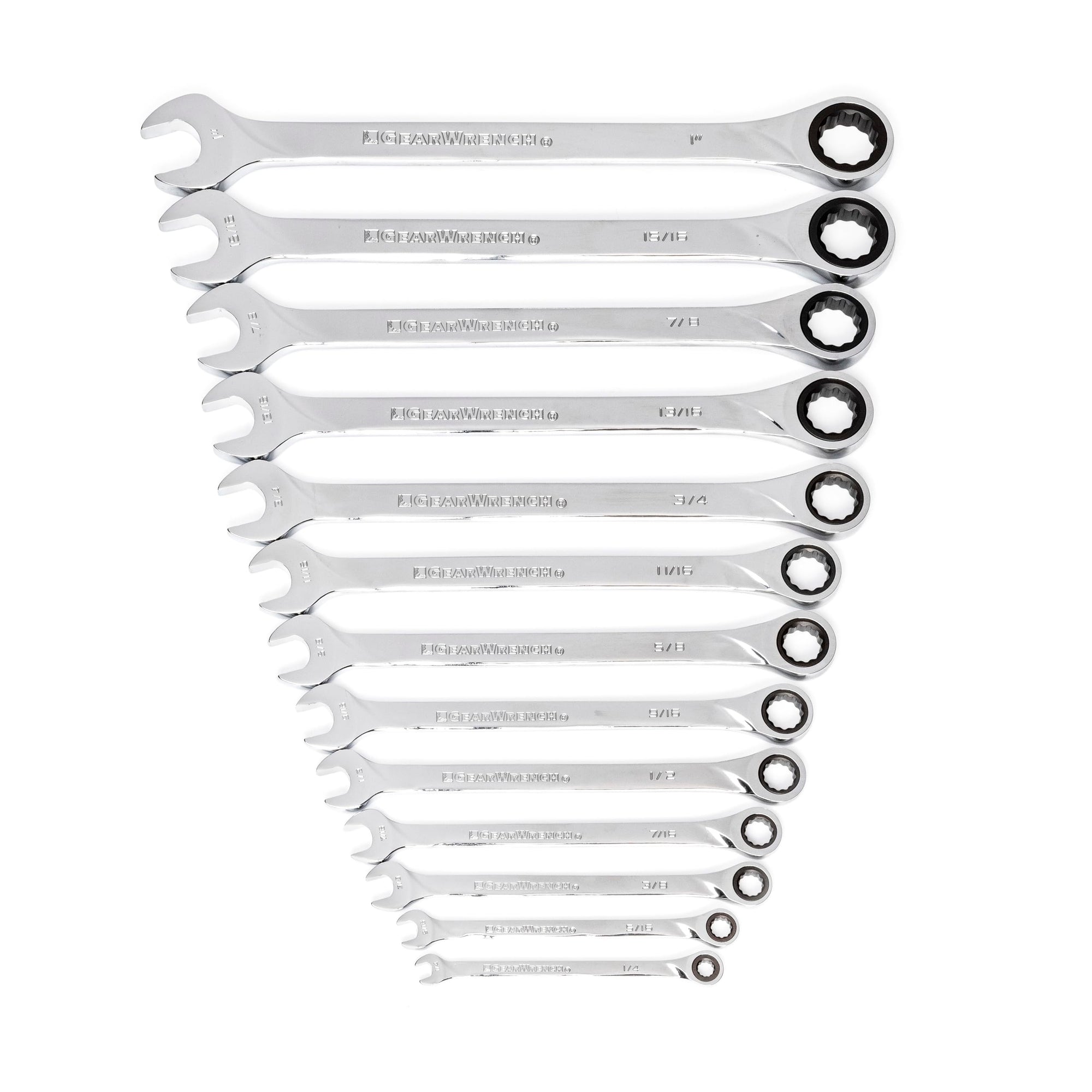 XL GEARWRENCH Ratcheting Combination SAE Wrench Set 13 Pc., 12 Point - 85199