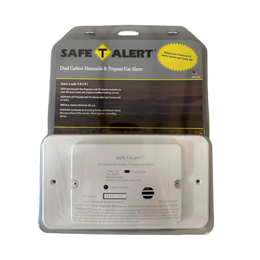 Dual LP/CO Alarm - Safe T Alert - Flush Mount w/Trim Ring White - 25-742-WT-TR