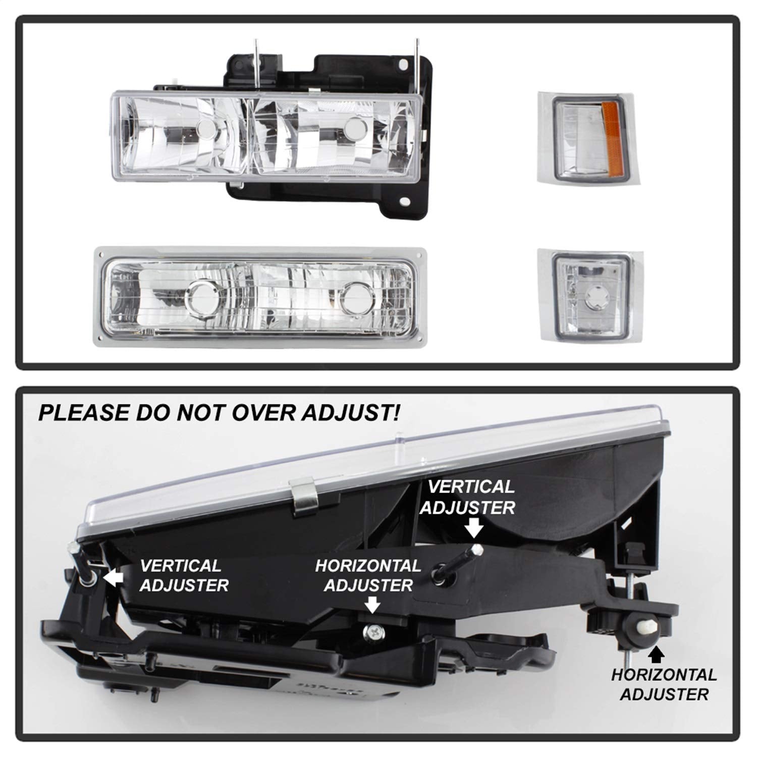 Crystal Front xTune Auto Headlight Kit Chrome/Clear 5069535