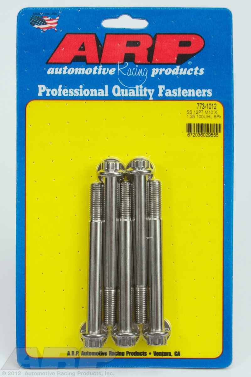 ARP 12pt Stainless Steel Bolts M10 x 1.25 x 100 (Set of 5)