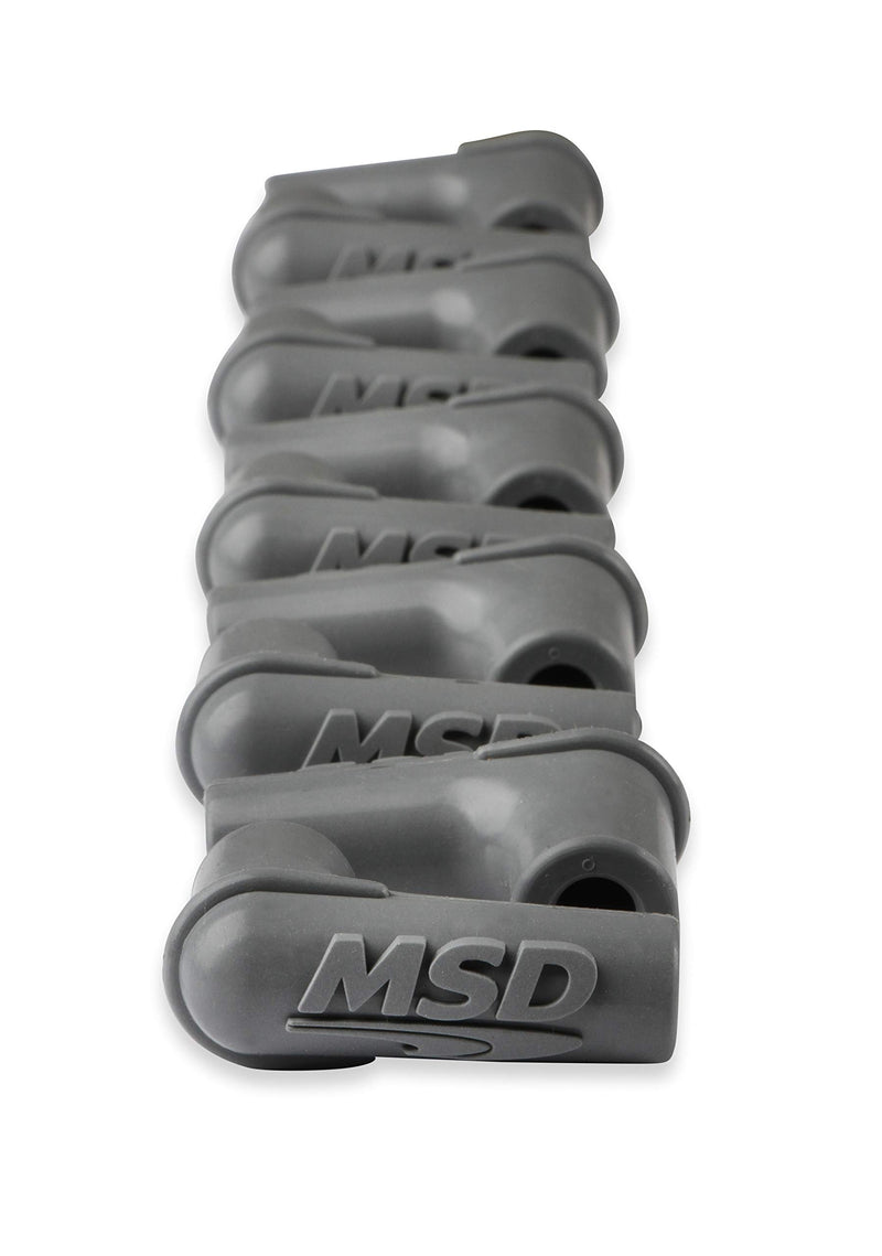 34514 MSD Boots, 90 Degree Logo Spark Plug, Gray Silicone 50EA