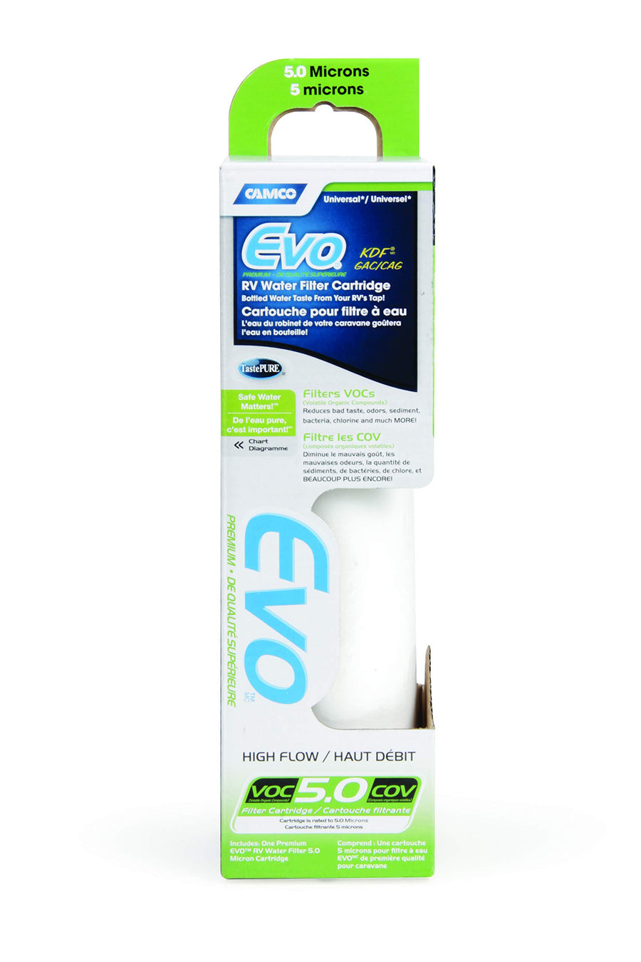Camco Evo 40620 Premium Replacement Water Filter Cartridge, White