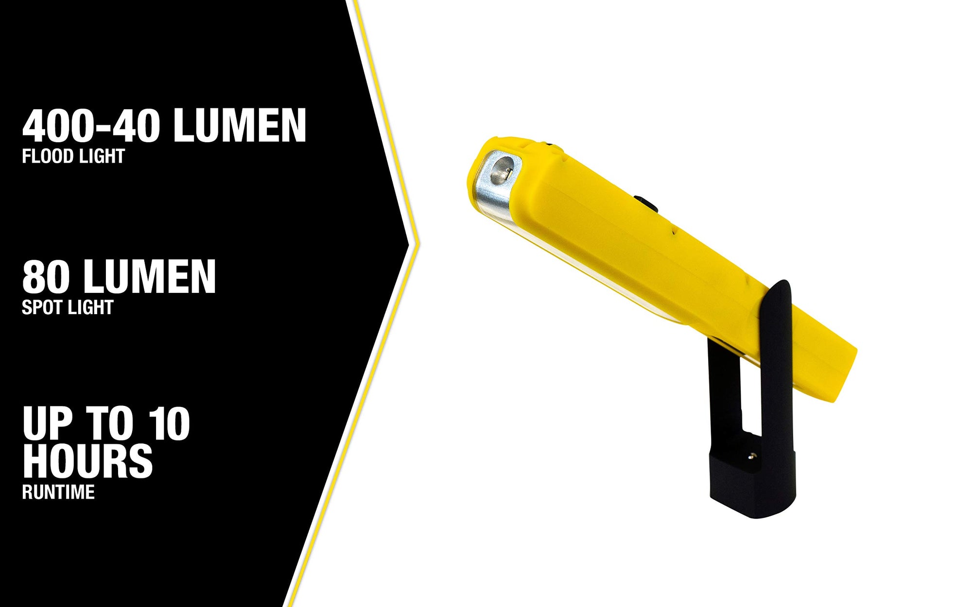 400 Lumen Yellow Jacket LED Rechargeable Handheld Task Light with Magnetic Base and Hang Hook, HHL1040R