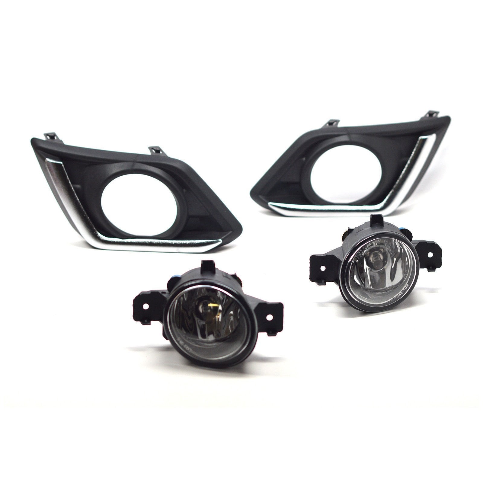 OEM Replica Black Horse Fog Light Clear Compatible with 2017-2018 Nissan Rogue-NS830OE
