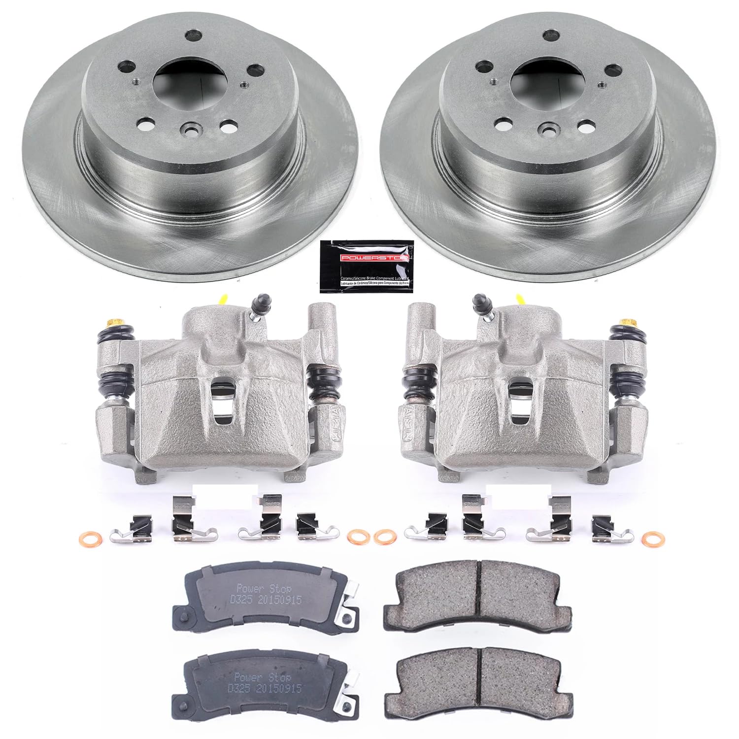 Power Stop KCOE6784 Replacement Autospeciality Rear Caliper Kit- OE Rotors, Ceramic Brake Pads, Calipers For Lexus RX300 1999-2003 [Model Specific]