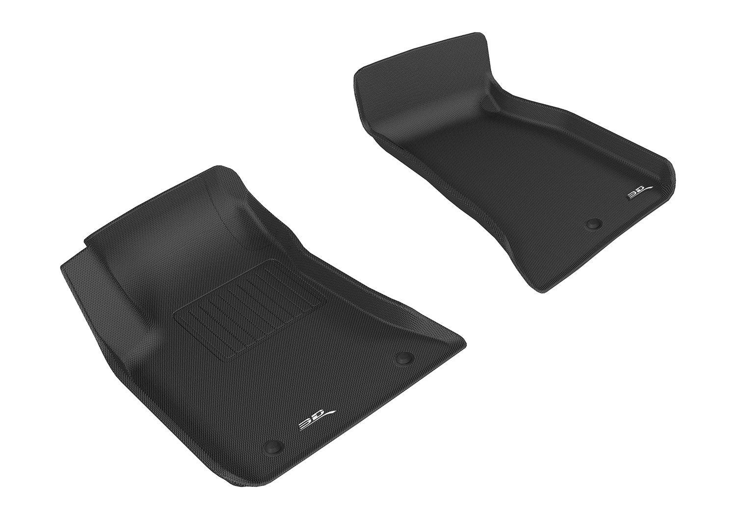 3D MAXpider Floor Mats All-Weather for Dodge Challenger 2011-2014 Custom Fit Car Liners, Kagu Series (1st Row, Black)
