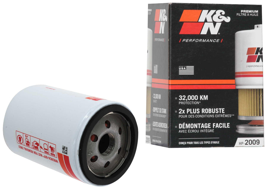K&N Oil Filter Premium: 20,000 Mile Engine Protection with Wrench Off Nut: Compatible with Select MAZDA/FORD/LINCOLN/DODGE Vehicle Models (See Product Description for Select Models), HP-2009