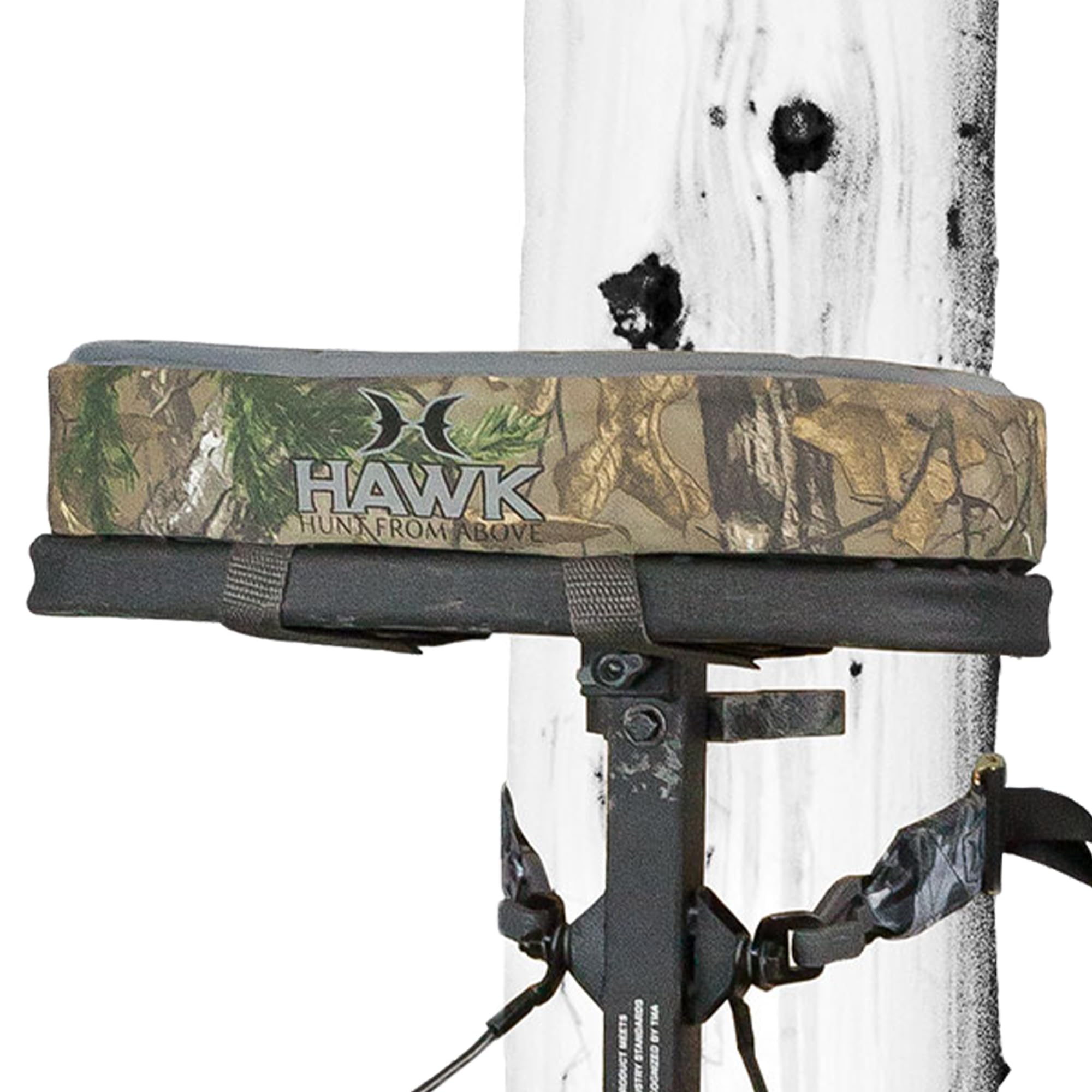Mega Hawk Combat 1-Piece Hang-On Big Game/Shooting/Hunting Steel Tree Stand with 24"x30" XL Rock-Solid Platform