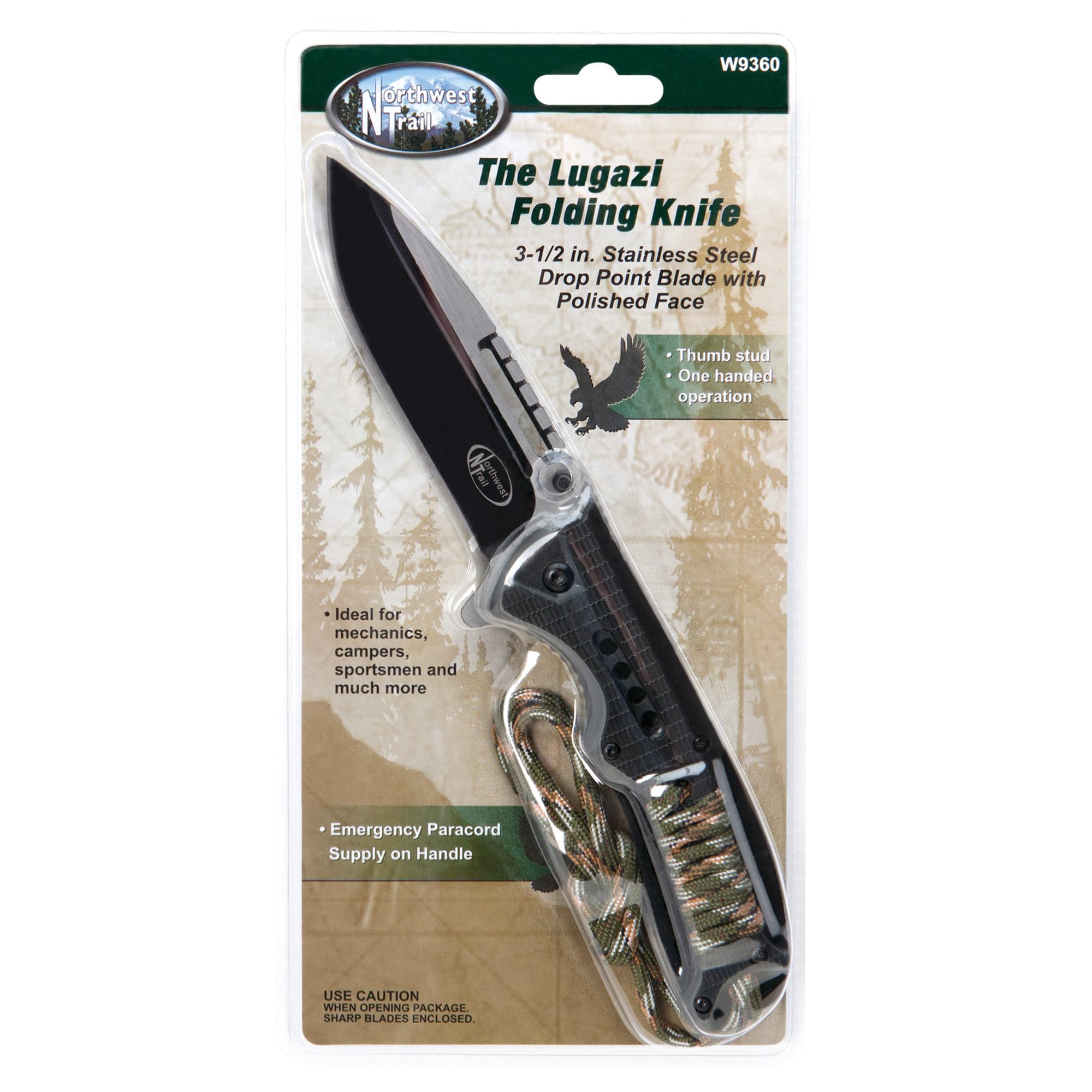 W9360 Performance Tool Paracord Handle Folding Knife, 1 Pack