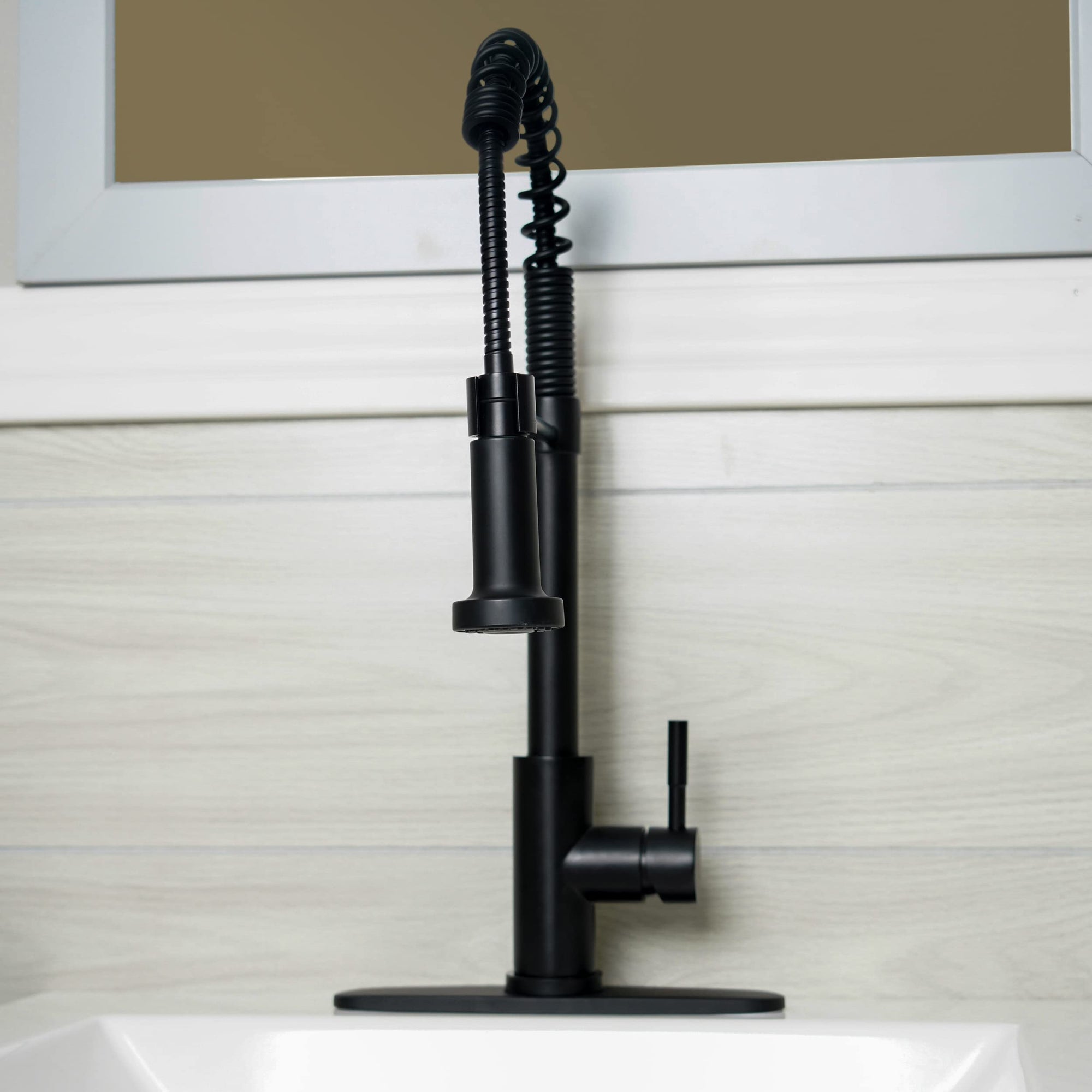 Kitchen Sink Faucet Empire Faucet - Black Brushed Nickel Pull Down Sprayer and Optional Deck Plate