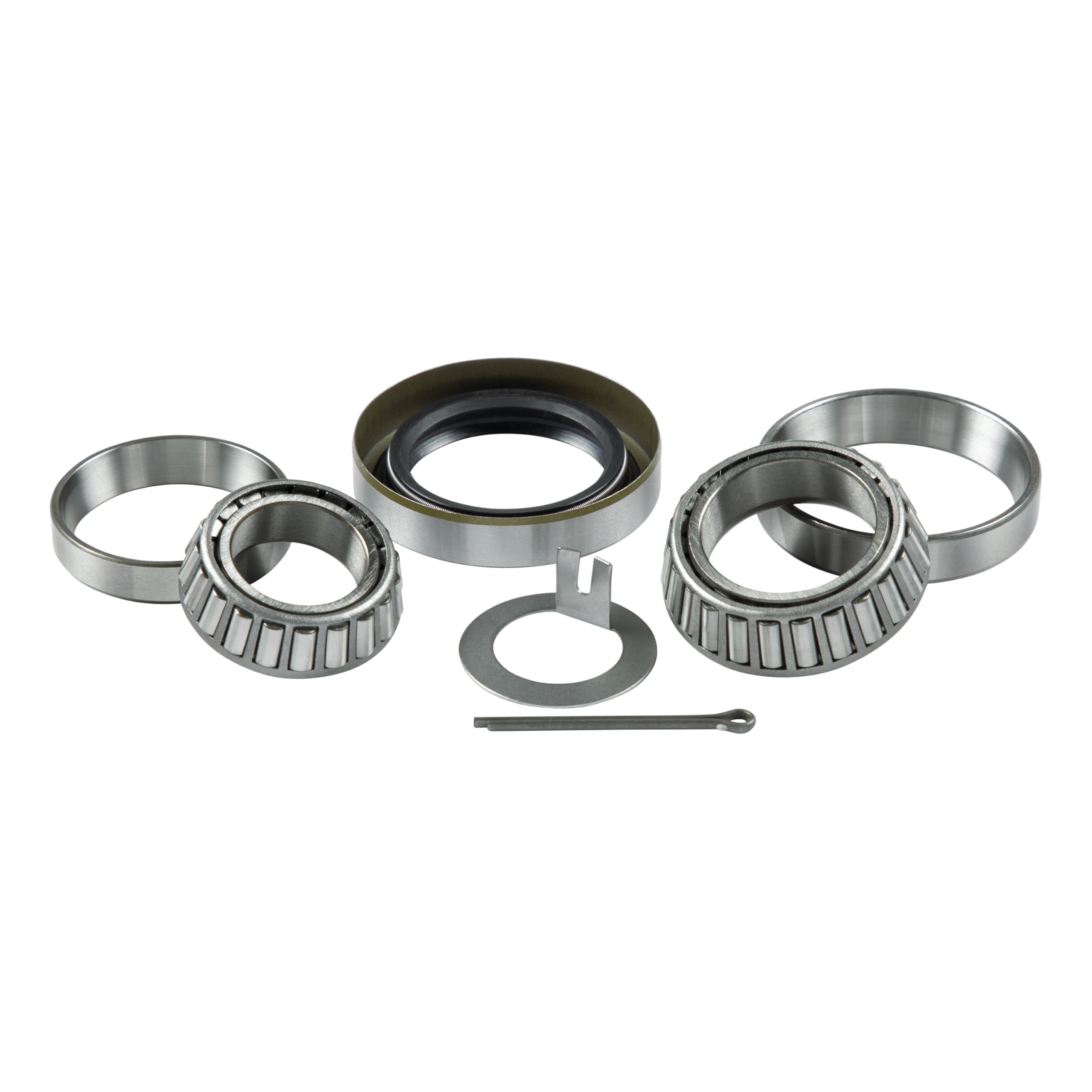 Lippert Replacement Trailer Bearing Kit for 3,500-lb. Axle Hubs with Inner/Outer Bearing Cones, Races, 1.719" Inner Diameter Double Lip Grease Seal, 1.75" Cotter Pin, 1.5" Tang Spindle Washer