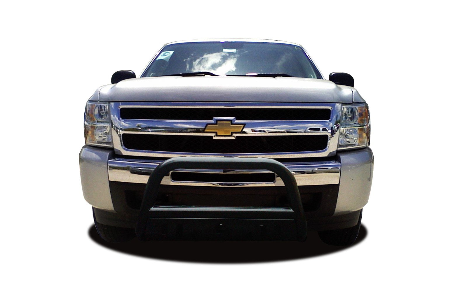 Bull Bar Black Horse Skid Plate Compatible with 2011-2019 Chevrolet Silverado 2500 HD|2011-2019 Chevrolet Silverado 3500 HD|2011-2019 GMC Sierra 2500 HD|2011-2019 GMC Sierra 3500 HD-BB004919A-SP