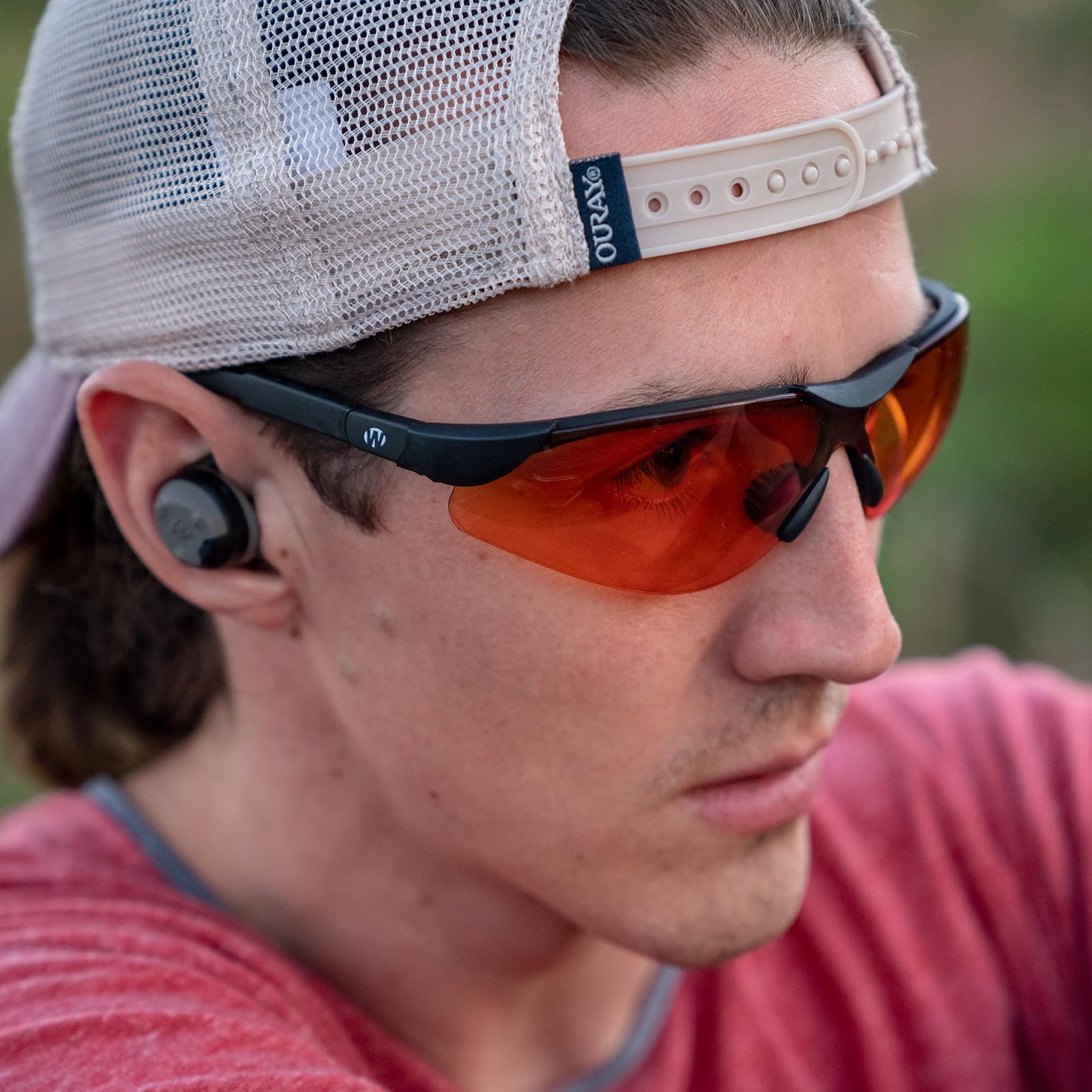 Walker's Shooting Elite Sport Glasses - Impact-Resistant Anti-Fog Soft Non-Slip Ventilated Adjustable UV Protection Hunting Range Shooting Sports Glasses, Vermillion
