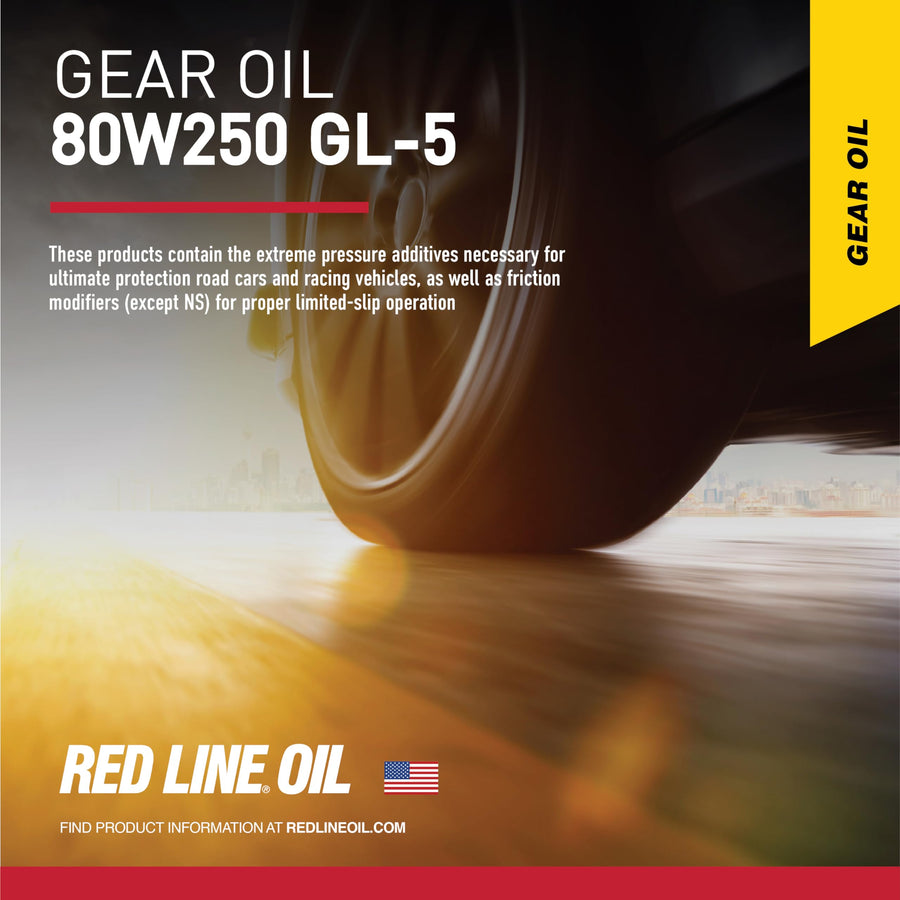Red Line 80W250 58605 GL-5 Full Synthetic Gear Oil for Hypoid Limited Slip Differentials - 1 Gallon