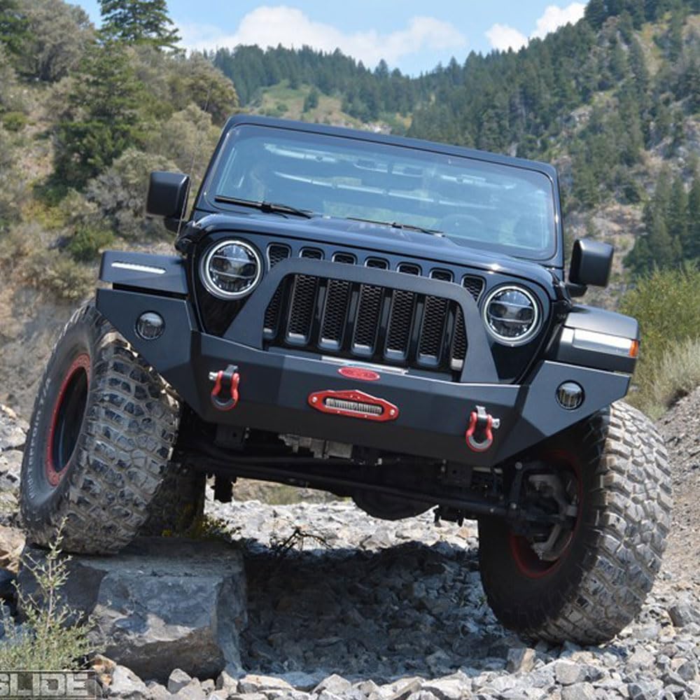 Full Front Bumper & Bull Bar Rock Slide Engineering for Jeep Wrangler JL/JT Unlimited & Gladiator (FISHER PLOW FRAME WILL NOT FIT) FB-F-100-JL