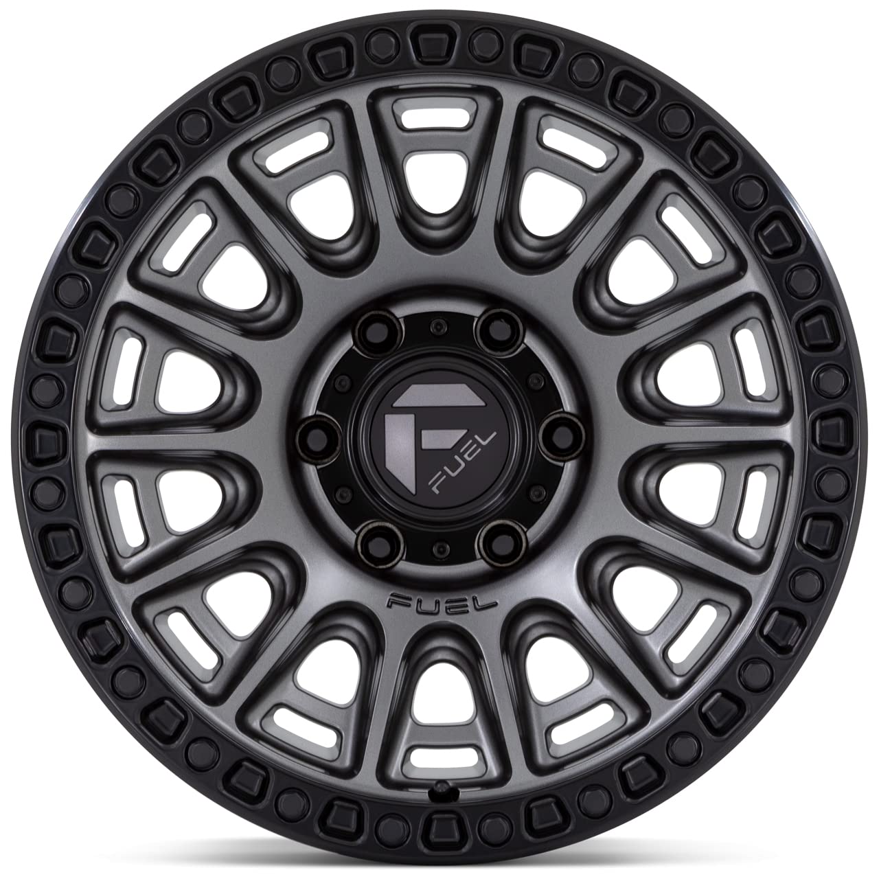 FUEL OFF-ROAD 20X9 CYCLE 5X5.0 5.04 1mm MATTE GUNMETAL WITH BLACK RING - D83520907550