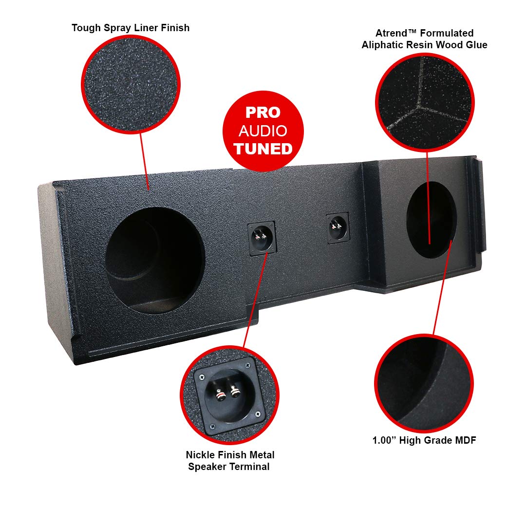 Atrend Series A152-10 10-Inch Dual Down-Fire Subwoofer Boxes with Bed Liner Finish
