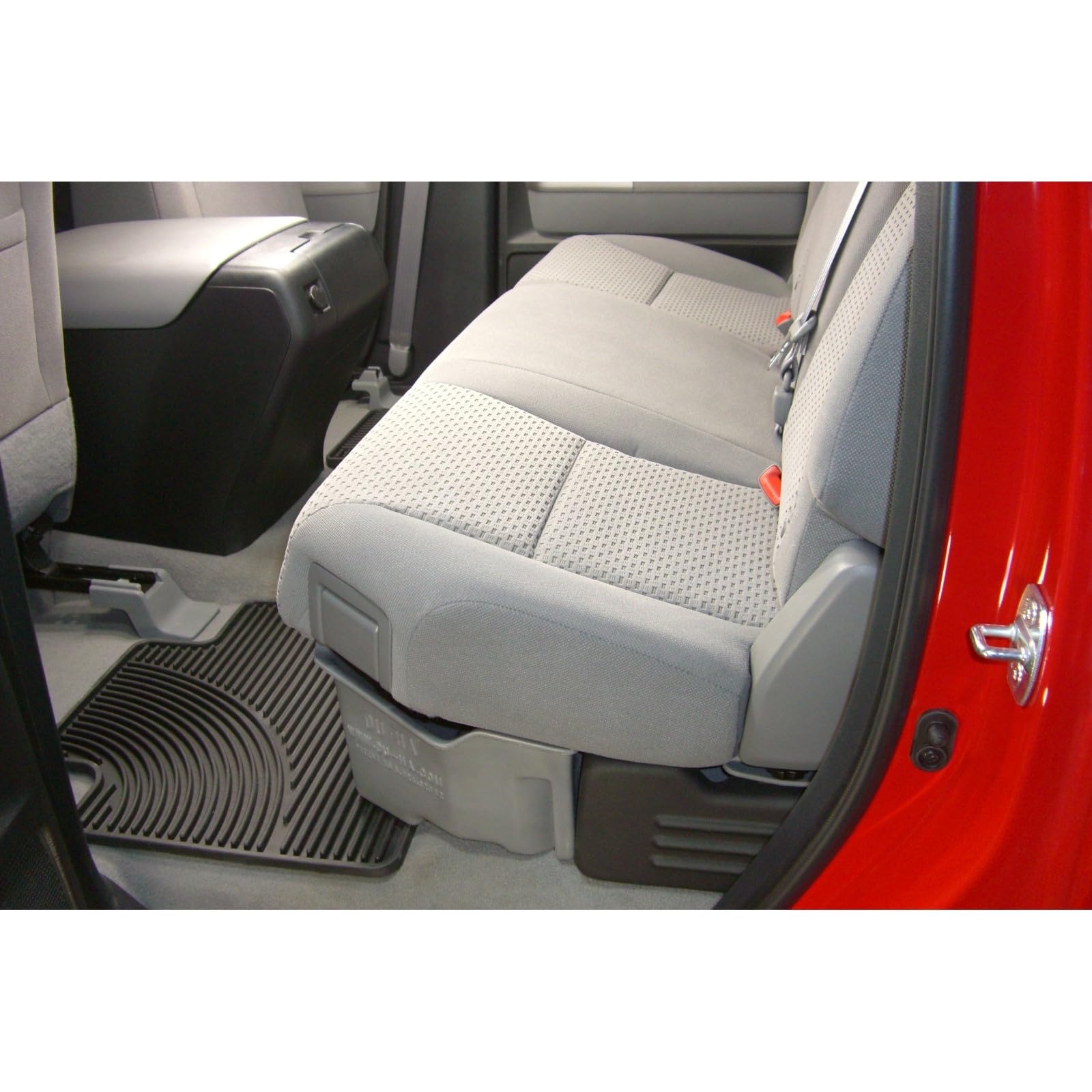 Under Seat Storage DuHa 60052 fits 2007-2021 Toyota Tundra Double Cab without Factory Subwoofer | Dark Gray Heavy-Duty Back Seat Organizer | Includes Dividers