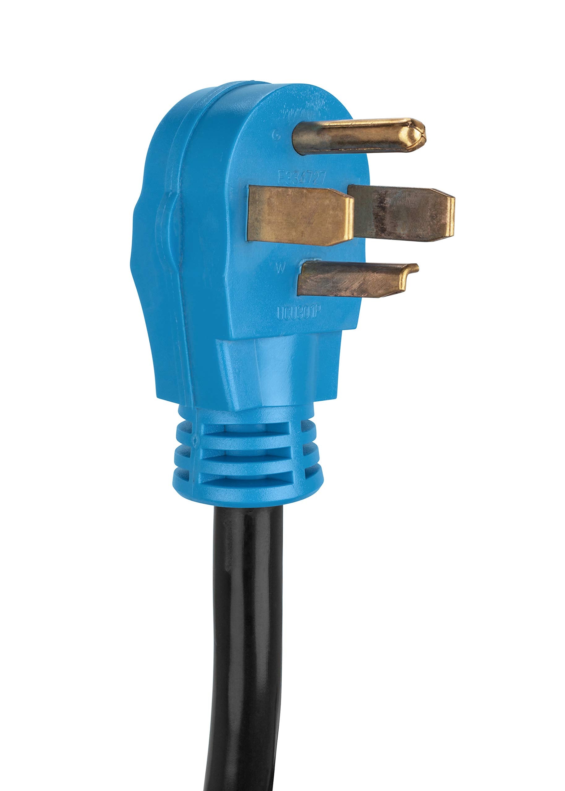 Camco 55451 Dryer Plug Adapter Electric Vehicle Dogbone with PowerGrip Handle, 30-Amp Male to 50-Amp Female, 12-Inch - Safely Converts Your Electrical Connection Type