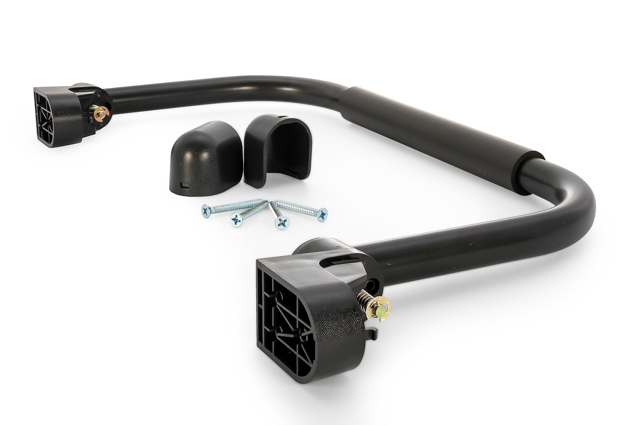 Camco RV Fold-Away Grab Handle - Secure Hold for Entering & Exiting - Measures 18-in, for Smaller Trailers & RVs - Installs Easily Beside RV Door, Hardware Included - Black (42197)