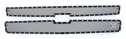 2007-2010 Silverado HD T-Rex Grilles X-Metal Grille, Black, 2 Pc, Overlay, Chrome Studs - PN #6711121