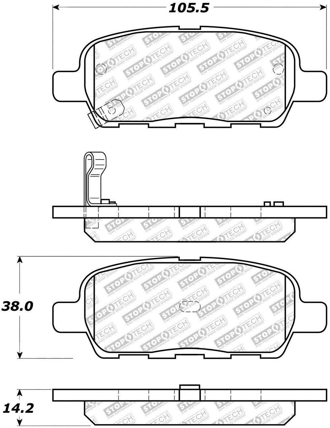 Brake Pads StopTech 305.09050 Street Select with Hardware